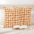 thumbnail image 3 of Orange Plaid Fall Outdoor Waterproof Pillow Covers, Thanksgiving Checkered Modern Buffalo Decorative Square Throw Pillowcase Sofa Cushion Sham for Patio/Couch/Chair, 24"x24" 2 Pack, 3 of 8
