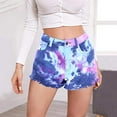 thumbnail image 2 of Fesfesfes Jeans for Women Pocket Tie-dye Jeans Denim Pants Female Hole Bottom Casual Shorts, 2 of 8