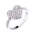 thumbnail image 3 of Elegant Womens Heart Ring Gold Plated Alloy With Gemstone Inlay For Anniversary And Promise Elegant Daily Wear, 3 of 3
