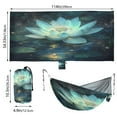thumbnail image 3 of Wobogo Glowing Lotus Flower Camping Hammocks 330 lb Capacity with Tree Straps and Hanging Pockets for Outside Hiking Beach Backpack Travel, 3 of 8