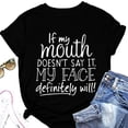 thumbnail image 2 of Camiseta con estampado de letras, camisa holgada de manga corta de gran tamaño para vacaciones, linda camisa divertida para mujer, verano, negro, S, 2 of 4