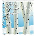 thumbnail image 3 of Ambesonne Winter Shower Curtain, Seasonal Snow Forest, 69"Wx84"L, Pale Blue Ivory Black, 3 of 3