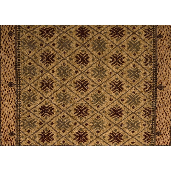 Ahgly Company Indoor Rectangle Abstract Orange Modern Area Rugs, 7' x 9'