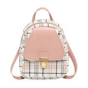 HELEVIA Mini Backpack Crossbody Bag for Teenage Plaid Shoulder Bag Girls Backpack