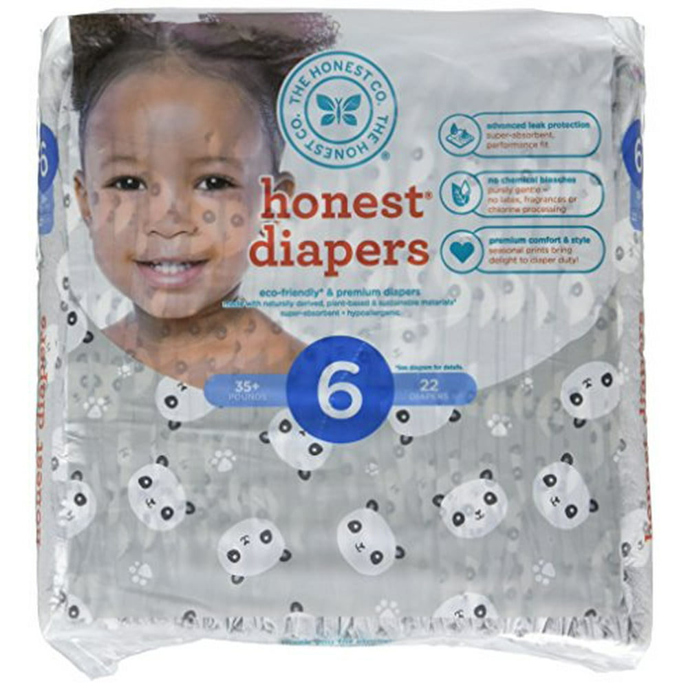The Honest Company Diapers, Pandas, Size 6, 22 Count