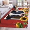 thumbnail image 3 of Rectangle Rug 4x6ft Area Rug, Red Barn and Farmhouse Milk Cow Area Rugs for Living Room Bedroom, Farm Animal Retro Sunflower Floral Floor Mat Non-Slip Non-Shedding Carpet Indoor Accent Rugs, 3 of 9