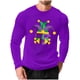 thumbnail image 1 of Camisetas Casuales de los Hombres de Moda Suelta Elástica Fitness Home Carnaval Impreso de Manga Larga con Cuello Redondo con Poliéster Suave, Top Transpirable, 1 of 5