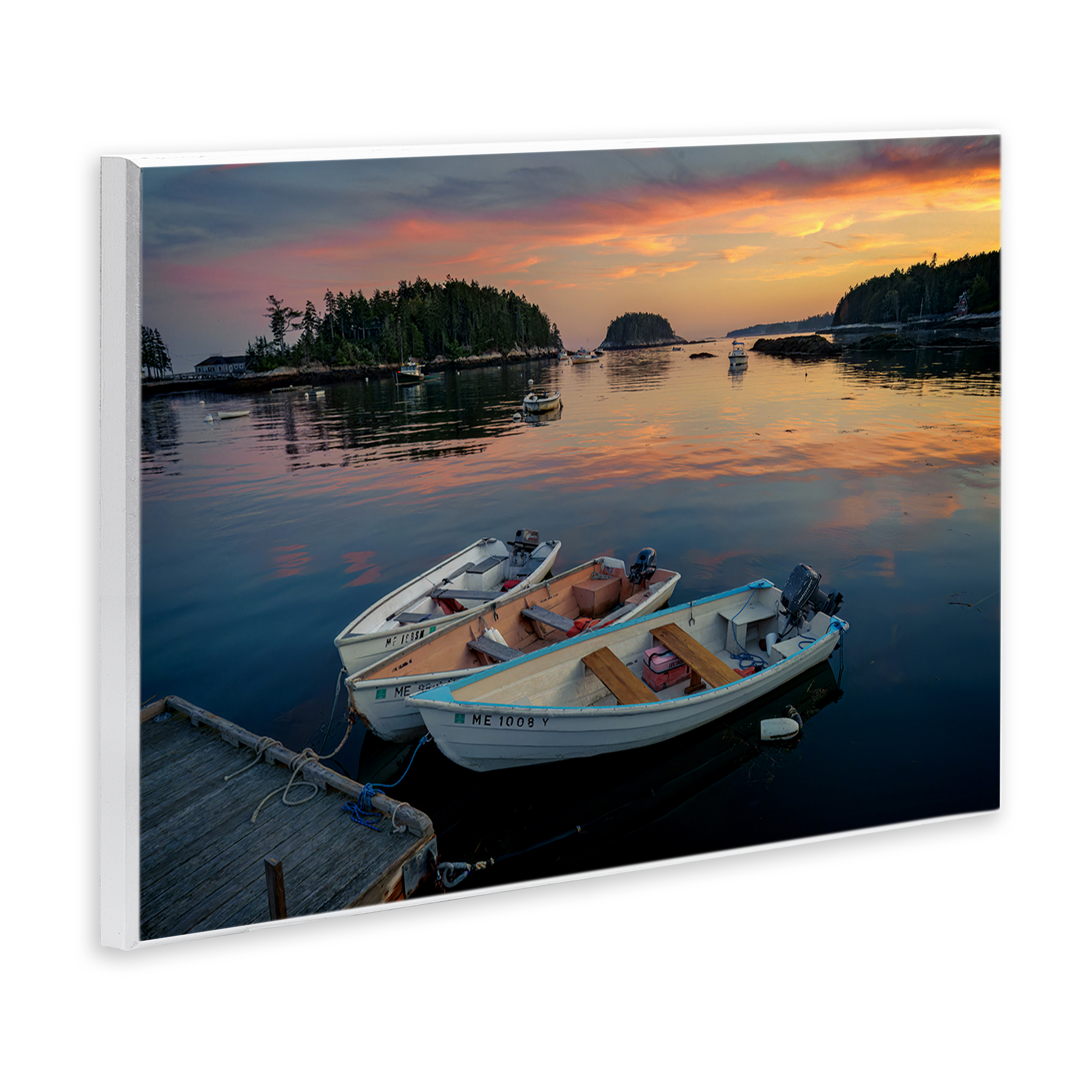 Stupell Industries Three Boats at Sunset Nautical & Beach Photography Unframed Art Print Wall Art, 19 x 13