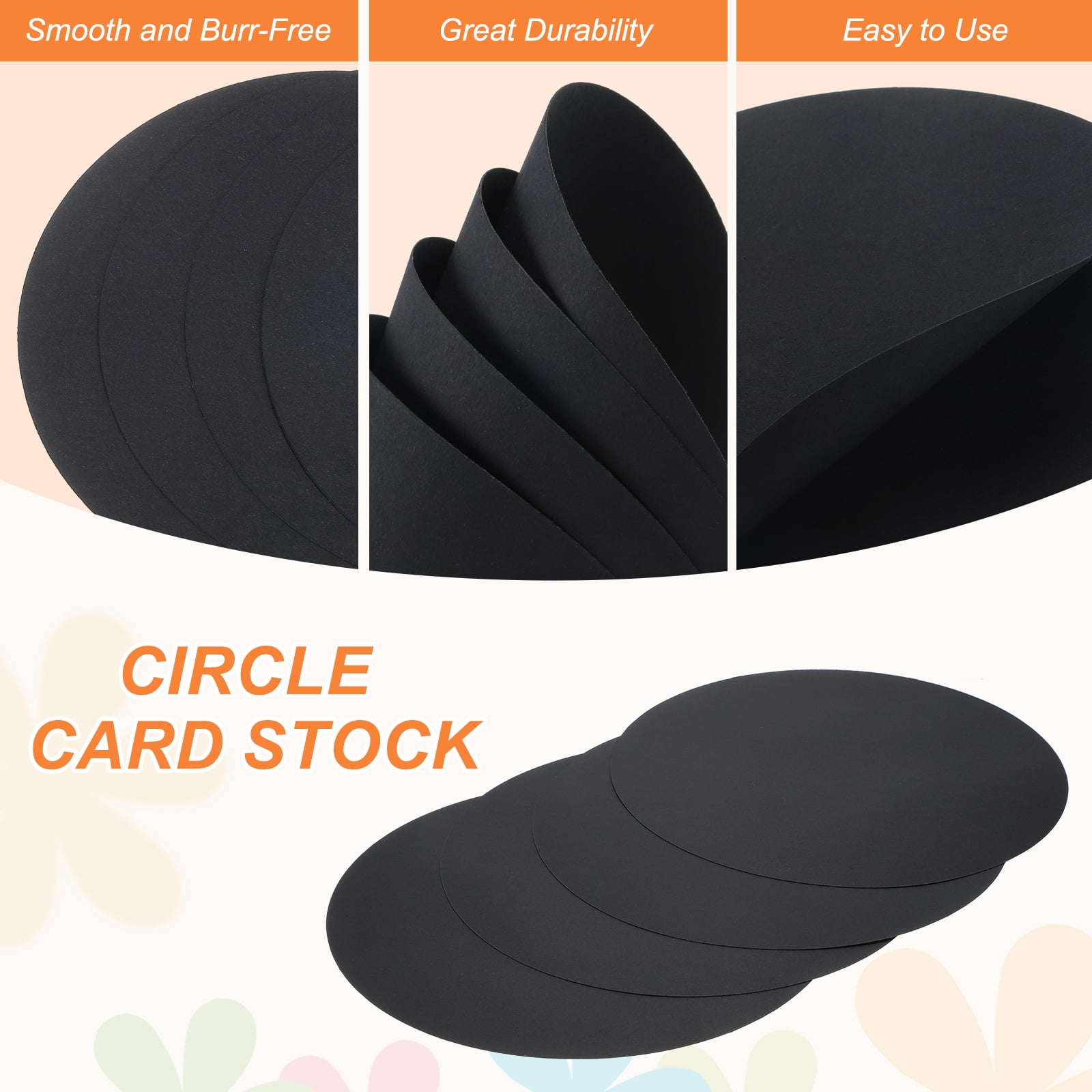 24 Pcs Circle Card Stock, 11.8 Inch Cardstock Paper Circles for Craft, Black