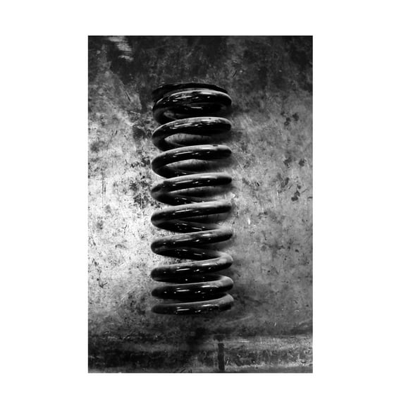 Canvas Wall Art - Clive Branson 'Black Car Suspension Spring' Wall Art for Living Room, Bedroom, or Office Décor by Trademark Fine Art - 12 x 19 Inches