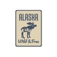 thumbnail image 2 of Alaska Wild and Free Novelty Sign, Metal Wall Decor - 10x14 inches, 2 of 4