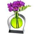thumbnail image 5 of Couronne Company Ball Recycled Glass Vase and Arched Metal Stand, Aphrodite Bud Vase, Lime, 1 Piece, 5 of 6
