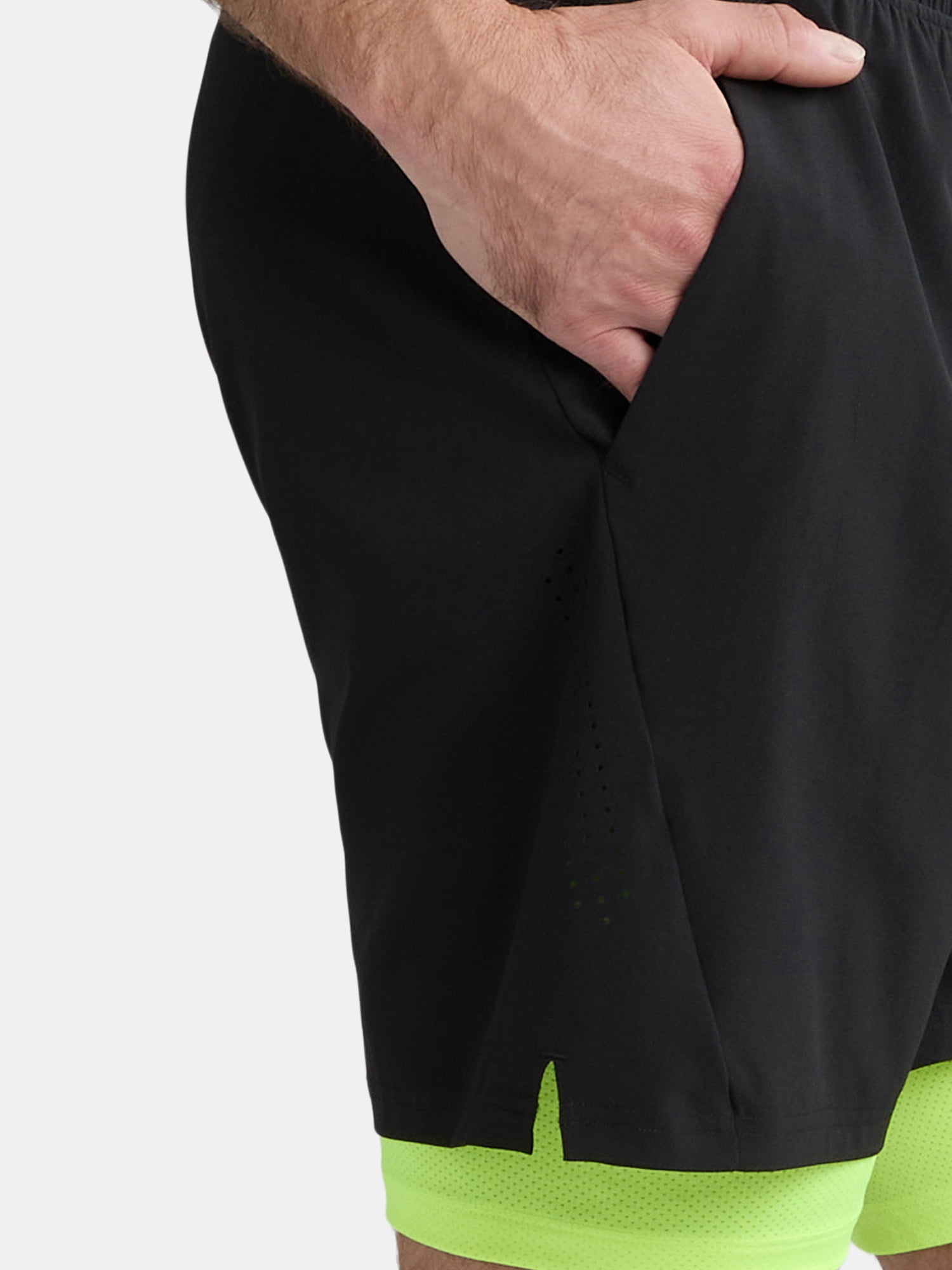 Athletic Works Men's and Big Men's 2 in 1 Gym Shorts with Liner, 6" & 8" Inseams, Sizes S-3XL