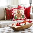thumbnail image 2 of Christmas Pillow Covers 18x18 Set of 4 Gingerbread House Hot Cocoa Farmhouse Christmas Decorations Red Merry Christmas Pillows Decorative Throw Pillows Cases, 2 of 6