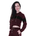 thumbnail image 6 of Moomaya Color Block Crop Hoodie Drawstring Pullover Casual Sports Jacket For Women-24, 6 of 9