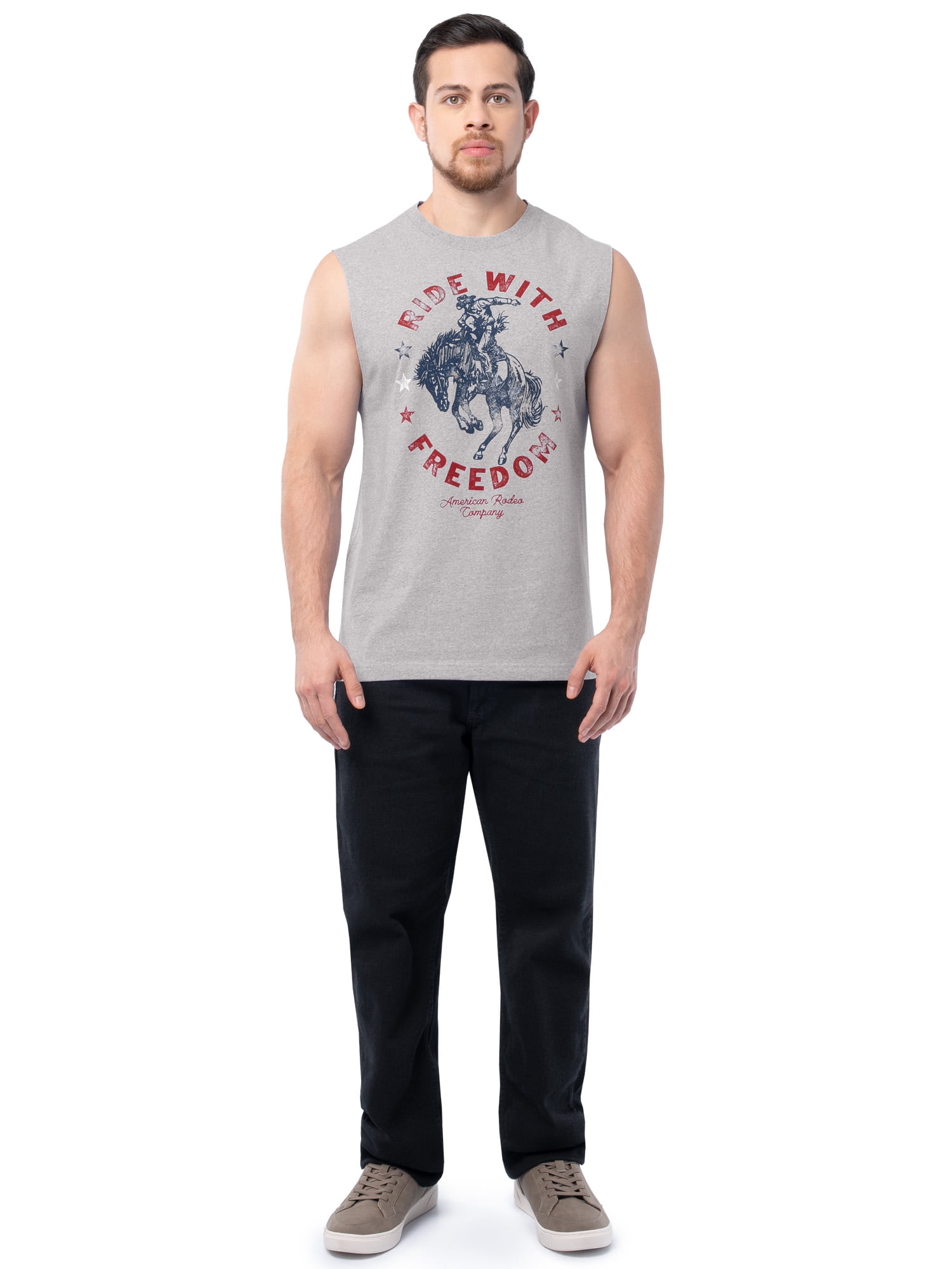 Way to Celebrate Men's 4th of July Americana Graphic Muscle Shirt Tank Top, Sizes XS-5XL