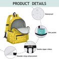 thumbnail image 4 of Sunflower and Flower Yellow Pattern Cute School Backpack with Padded Back and Adjustable Shoulder Straps 13.4"x11"x4.7", 4 of 5