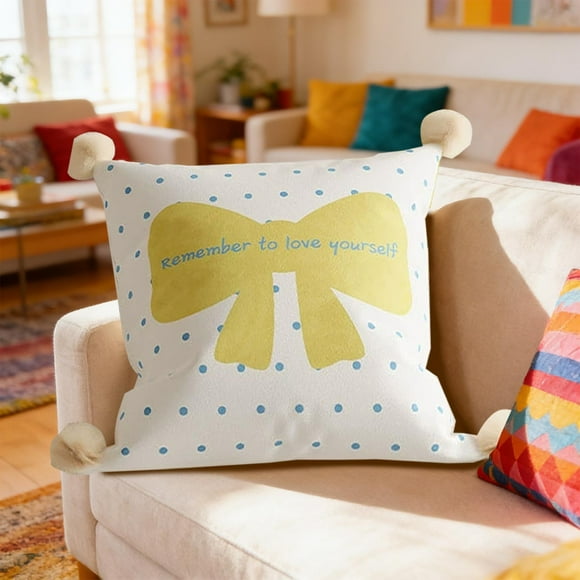 Amzcrzy Flock Pillowcase Motifs Recto Verso Carrés Taie d'Oreiller Détachable Salon Canapé Oreiller Imprimé Housse de Coussin Ensembles de Couvre-Lit et Courtepointes Literie Ensembles de Couettes Ensemble de Literie