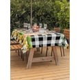thumbnail image 3 of Outdoor Tablecloth with Umbrella Hole for Patio/Picnic/Party/Camping, Cute Puppy Sunflowers Waterproof Table Cloth Rectangle Table Cover Washable, Farmhouse Eucalyptus Black White (52"x 70"), 3 of 8