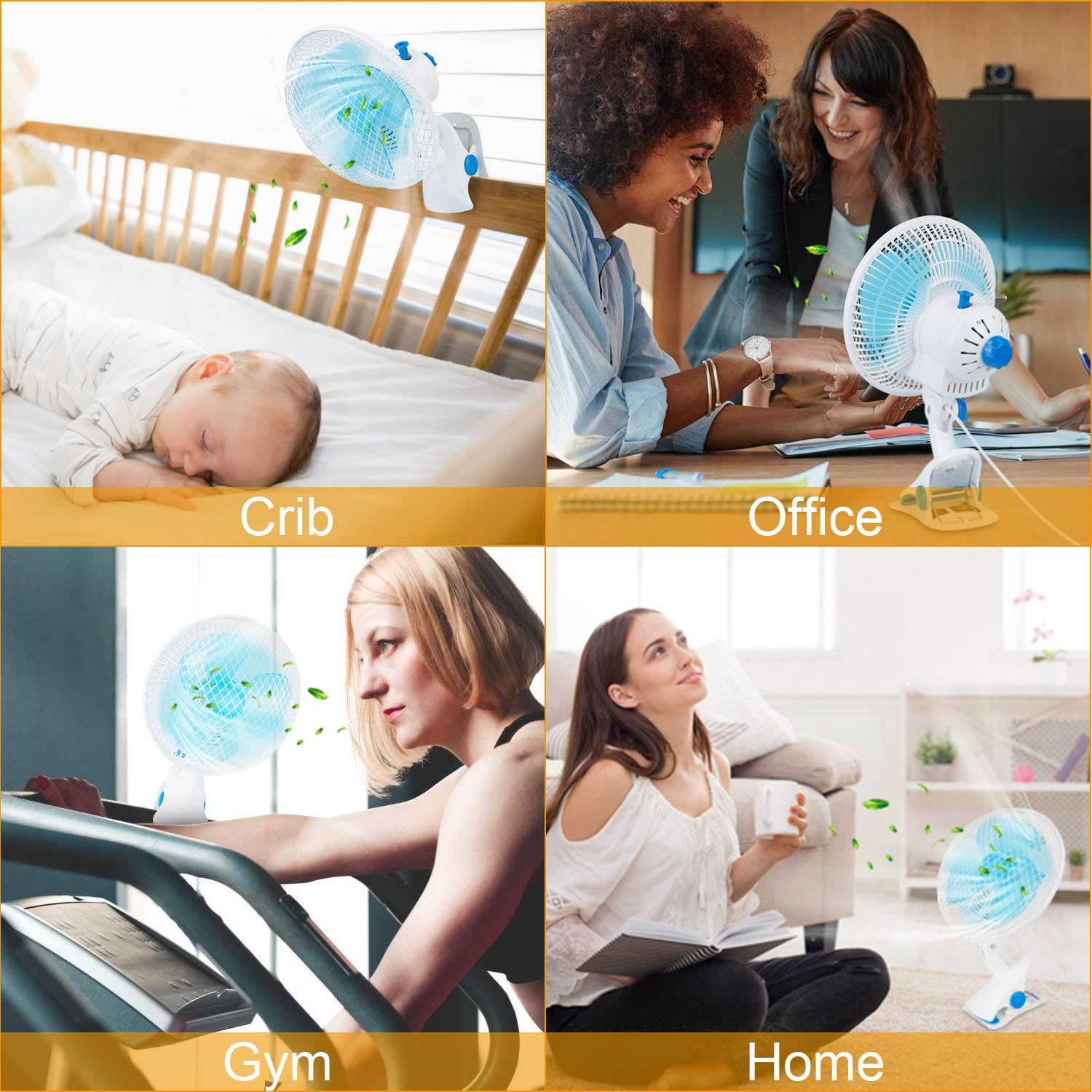 Clip On Fan, iMountek 2 Speeds Quiet Clamp Fan Adjustable Tilt Auto Shaking Fan Wall Mount Personal Fan for Desk Office Home Baby Strollers Table Tops with 3.94ft Cord
