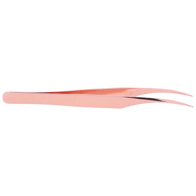 Herramientas de extensión de pestañas de acero inoxidable semicurvas Pinzas de injerto de pestañas postizas de precisión de oro rosa