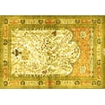 thumbnail image 1 of Ahgly Company Machine Washable Indoor Rectangle Animal Yellow Traditional Area Rugs, 2' x 4', 1 of 4