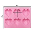 thumbnail image 3 of Molde de silicona con forma de corazón en forma de diamante 3D para chocolate, 6 cavidades, fácil de desmoldar, bandeja con forma de corazón para hacer mousse rompible, 3 of 5