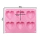 thumbnail image 3 of Molde de silicona con forma de corazón en forma de diamante 3D para chocolate, 6 cavidades, fácil de desmoldar, bandeja con forma de corazón para hacer mousse rompible, 3 of 5