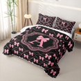 thumbnail image 3 of Catabedysis Pink Bows Abc Print A Quilt Full,Personalized Monogrammed Gifts Full Bedspread Sets For Girls,3Pcs, 3 of 7