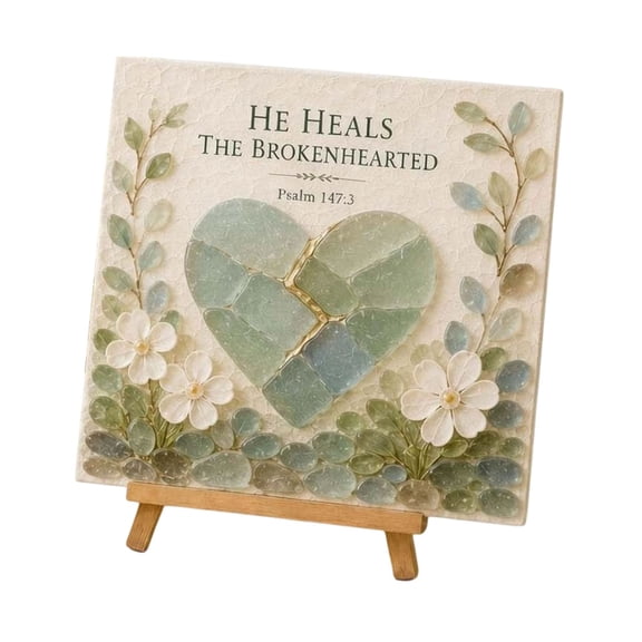 Sea Glass Art Kit, DIY Craft Kit with Inspirational Design, Acrylic Frame Home Decor 6.3x6.3x1.57in, Relaxing Gift for Adults