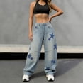 thumbnail image 5 of Axiiglly Barrel Jeans Women Boho Baggy Mid Rise Wide Leg Casual Vintage Jeans Boyfriend Streetwear Denim Pants, S-2XL, 5 of 7