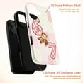 thumbnail image 4 of Cute Curious Monkey Phone Case with Numbers 67, Pink Floral Gingham Patchwork iPhone Cover, Playful Artistic Protective Case for iPhone 17 16 15 14 13 12 11 Plus Pro Max Mini, 4 of 6