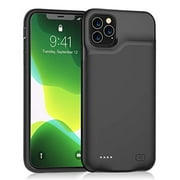 Battery Case For iPhone 11 Pro Max, Euhan 6500mAh Ultra Thin Rechargeable Portable Power Charging Case for iPhone 11 Pro Max (6.5 inch) Extended Battery Pack Power Bank Charger Case (Black)