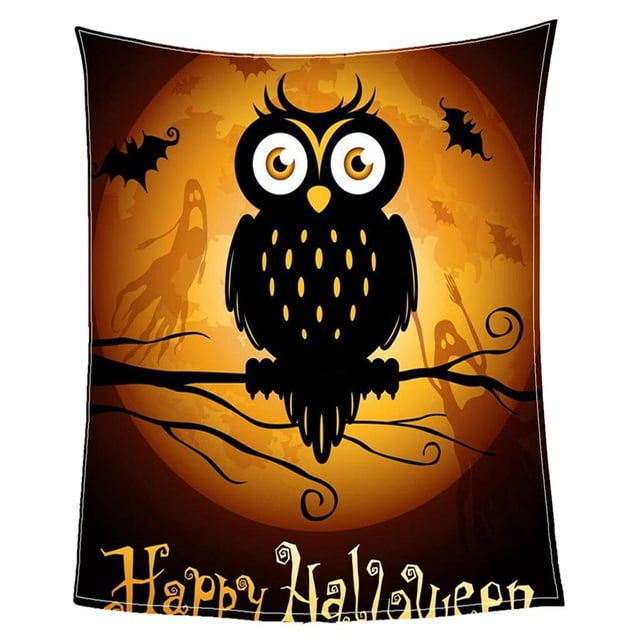 Cojín Amortiguador Manta Zulema para Animales Domesticos Elegante Búho de Halloween 135x75cm