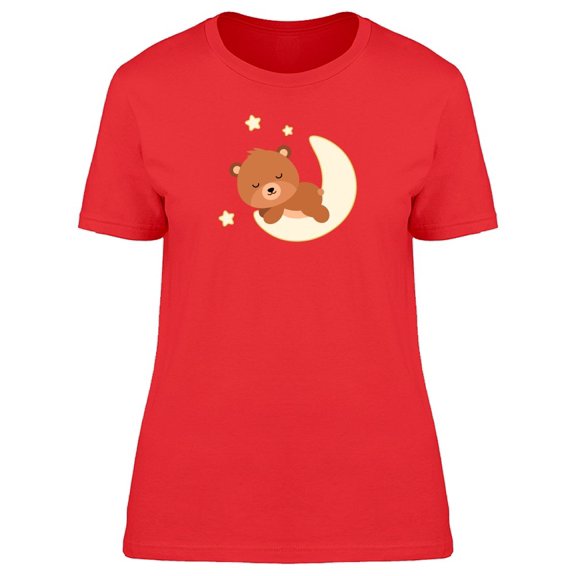 Adorable Bear On The Moon Tee Women's -Image by Shutterstock