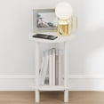 thumbnail image 3 of Furinno TURN-N-TUBE 2-Tier Round Tall Narrow Open Shelf Nightstand White, 3 of 4