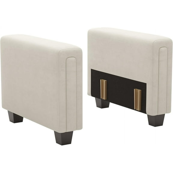 Belffin Velvet Armrest Module for Modular Sectional Sofa Couch Side Armrest for Sectional Modular Couch Beige