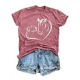 thumbnail image 4 of TSADFHJI Hauts de Noël pour Femmes Rouge T-Shirt d'Été Imprimé Confortable et à la Mode en Coton Coloré Manches Courtes TTG, 4 of 4