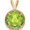 thumbnail image 4 of 14K Yellow Gold 8mm Peridot Bezel Pendant (13 X 9) Made In India xp303pe, 4 of 6