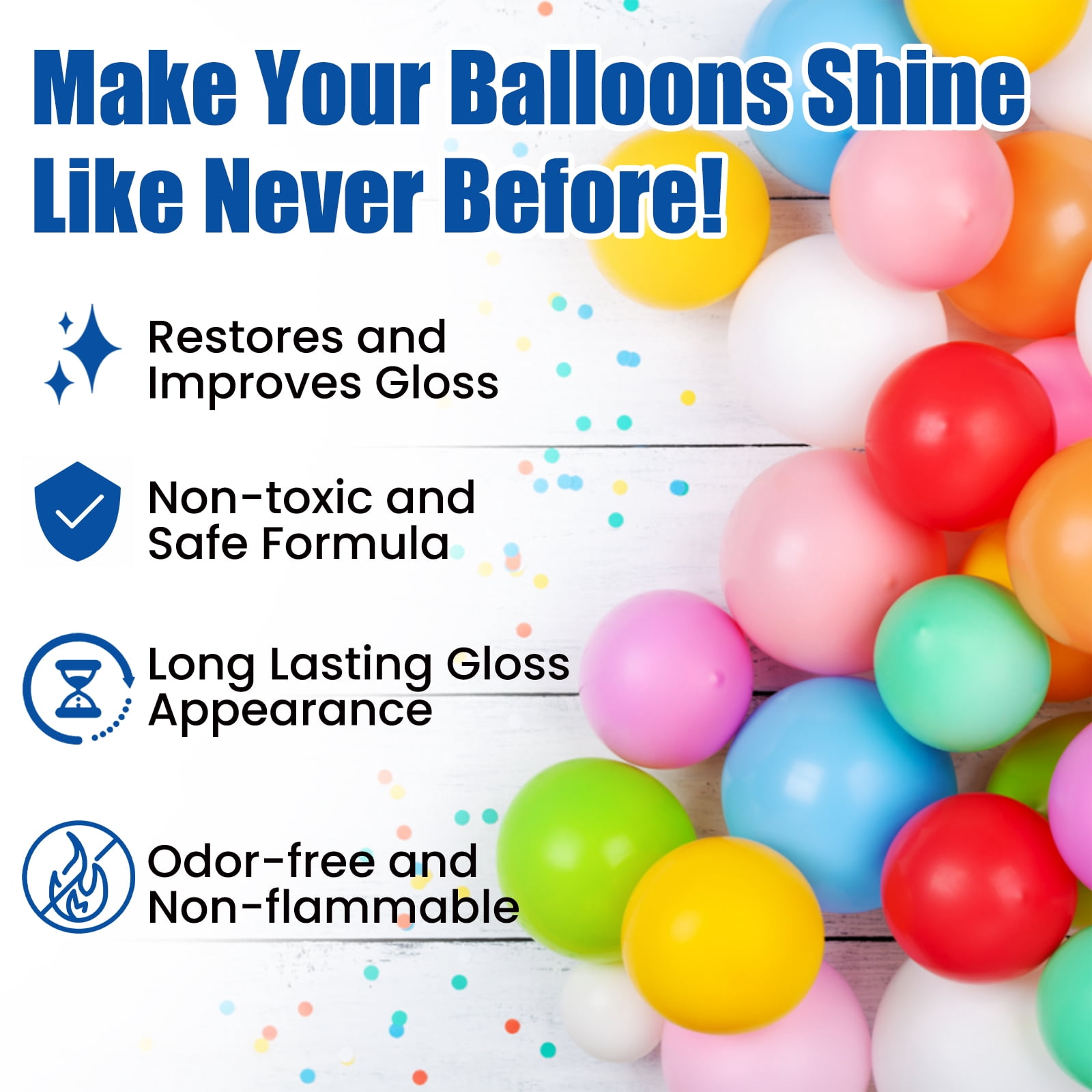 Alvantor High Gloss Balloon Shine Spray for Latex, Waterproof, Long-Lasting 3.38fl.oz