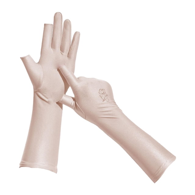 Guantes de protección solar para mujer Guantes de protección solar ligeros transpirables largos completos Color de la piel