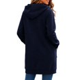 thumbnail image 6 of Solid Color Vintage Hoodies Longline Relaxed Full Zip Fall Tops Long Sleeve Fashion Clothes Adjustable Drawstring Hood Large Front Patch Pockets Sweatshirts Navy,XXXL, 6 of 6