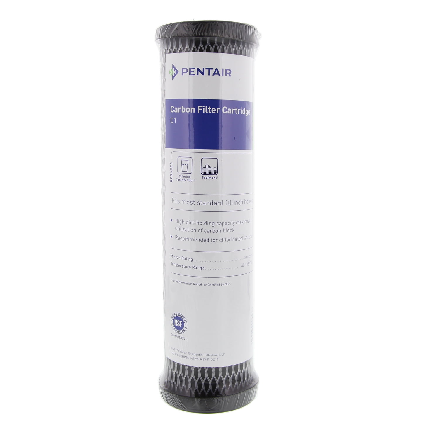 Pentek C1 Carbon Filter Cartridge, 9-3/4 inch x 2-1/2 inch, 5 Micron