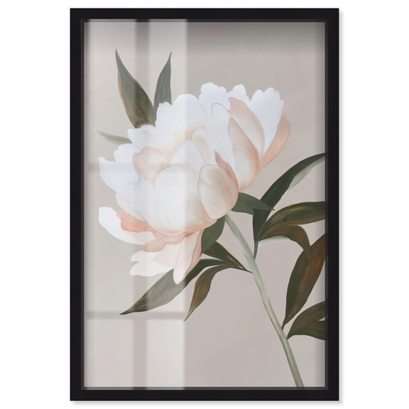 Whiteness Unveiled Shadowbox Print Floral Wall Decor by Art Remedy, Black Frame, 10 x 15