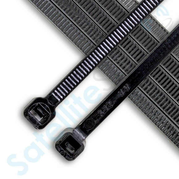 USTC Cable Wire Zip Ties 50lb Strength USTC MCOU10003 Polyamide Nylon Black 7", 178mm