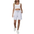 thumbnail image 3 of Women's Hiking Cargo Shorts Lightweight Quick Dry Summer Casual Athletic Shorts Camping Travel Pockets by Yigetop White 2XL, 3 of 7