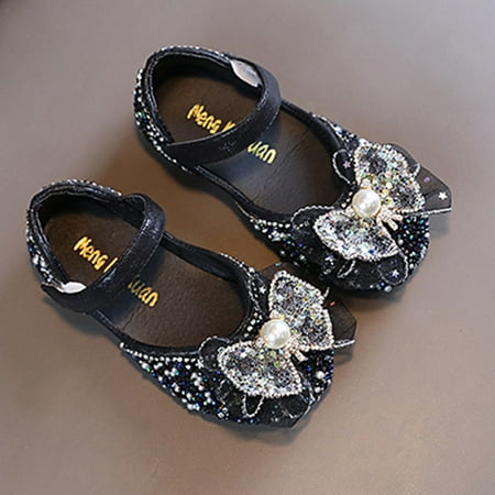 

TOWED22 Toddler Slippers Boys Fashion Autumn Toddler And Girls Casual Shoes Thick Sole Leather Shoes Baby First Walking Shoes Black