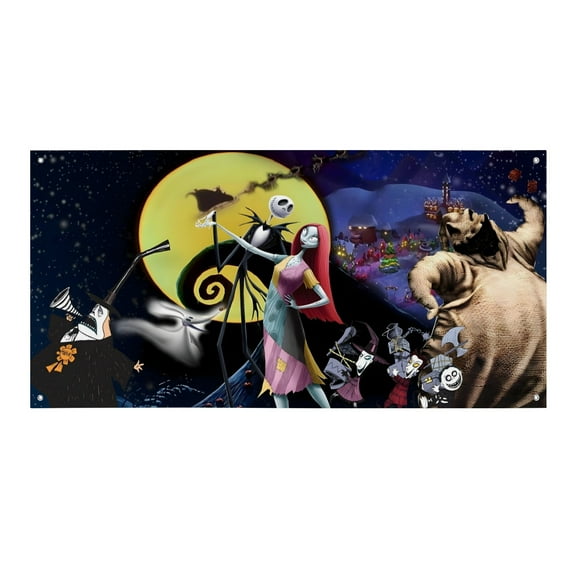 Nightmare Before Christmas-Theme Backdrops Banner Birthday Party Decor Supplies Personalized Party Backdrop Decoration,5x3ft(150x90cm)