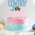 thumbnail image 3 of Decoración de tarta para baby shower con diseño de vaquero o vaquera, revelador de género, 3 of 5