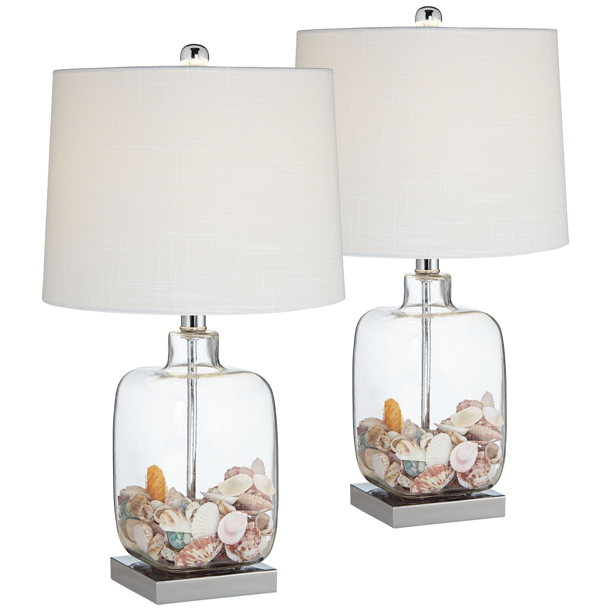 360 Lighting Coastal Accent Table Lamps, All Glass Table Lamps For Bedroom